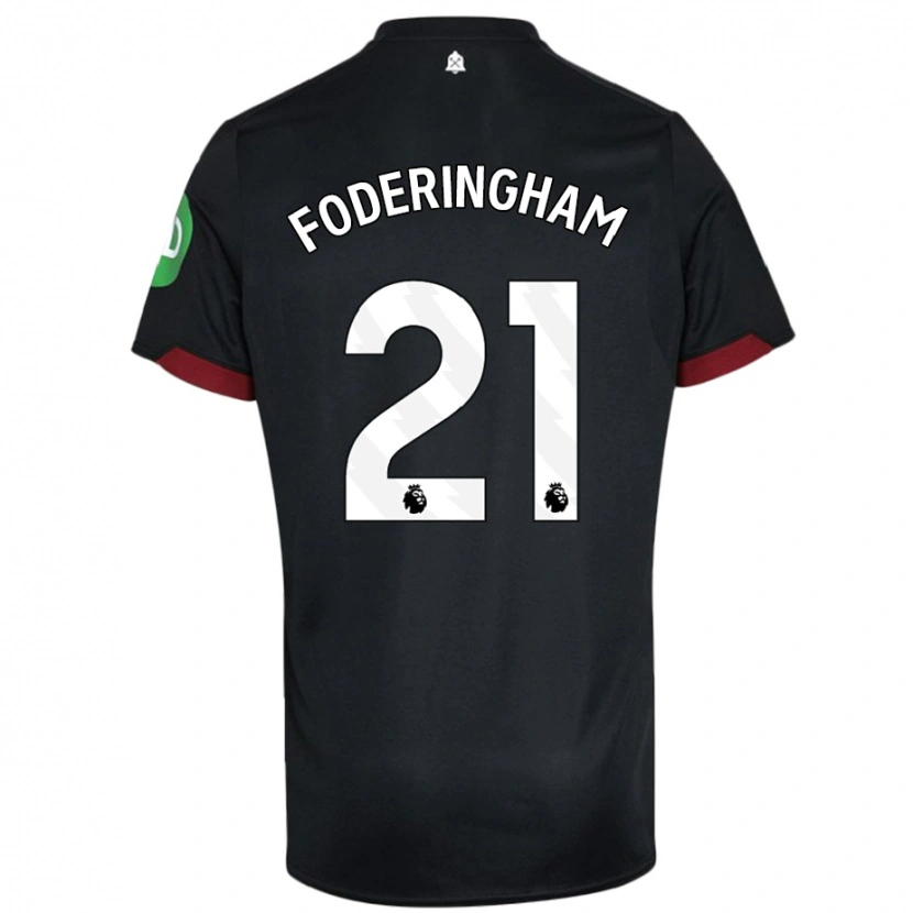 Danxen Kinderen Wes Foderingham #21 Zwart Wit Uitshirt Uittenue 2024/25 T-Shirt