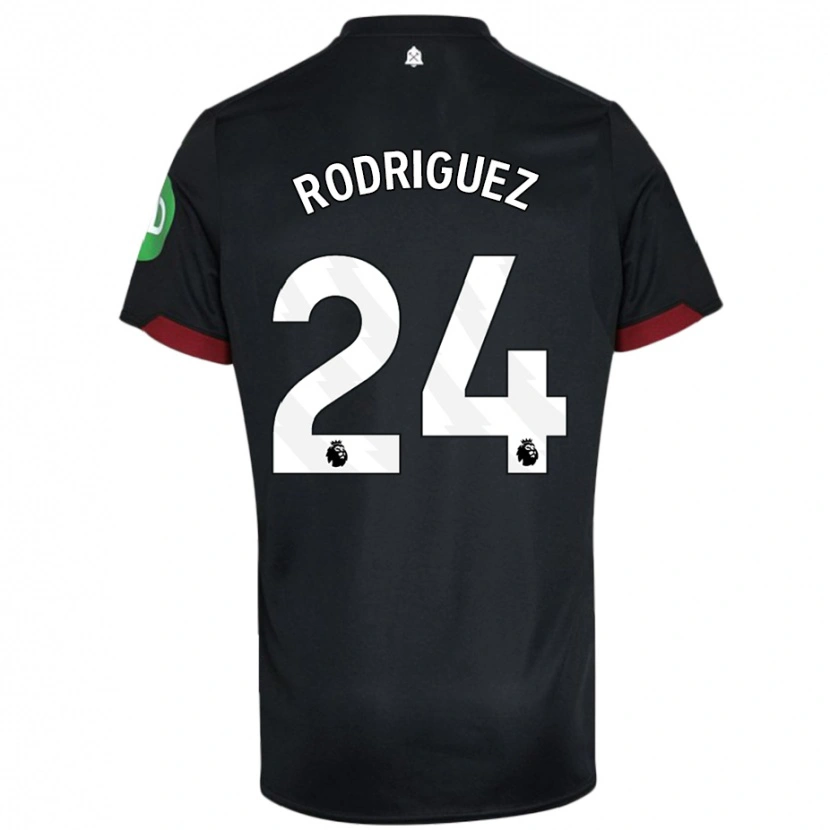 Danxen Kinderen Guido Rodríguez #24 Zwart Wit Uitshirt Uittenue 2024/25 T-Shirt