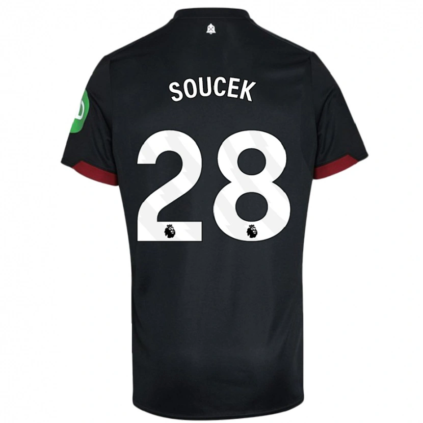 Danxen Kinderen Tomas Soucek #28 Zwart Wit Uitshirt Uittenue 2024/25 T-Shirt