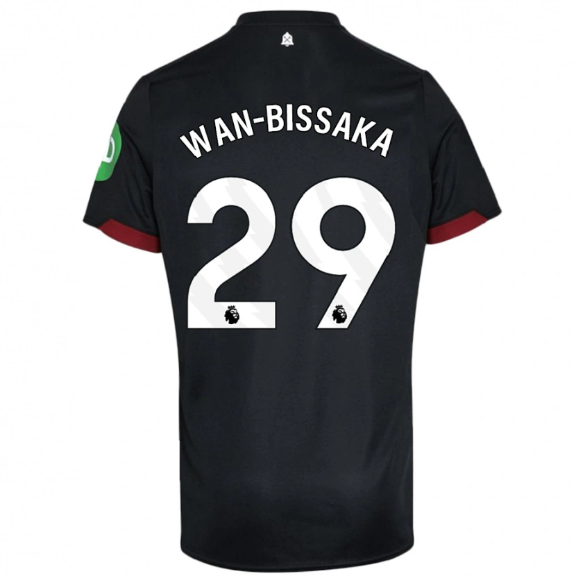 Danxen Kinderen Aaron Wan-Bissaka #29 Zwart Wit Uitshirt Uittenue 2024/25 T-Shirt