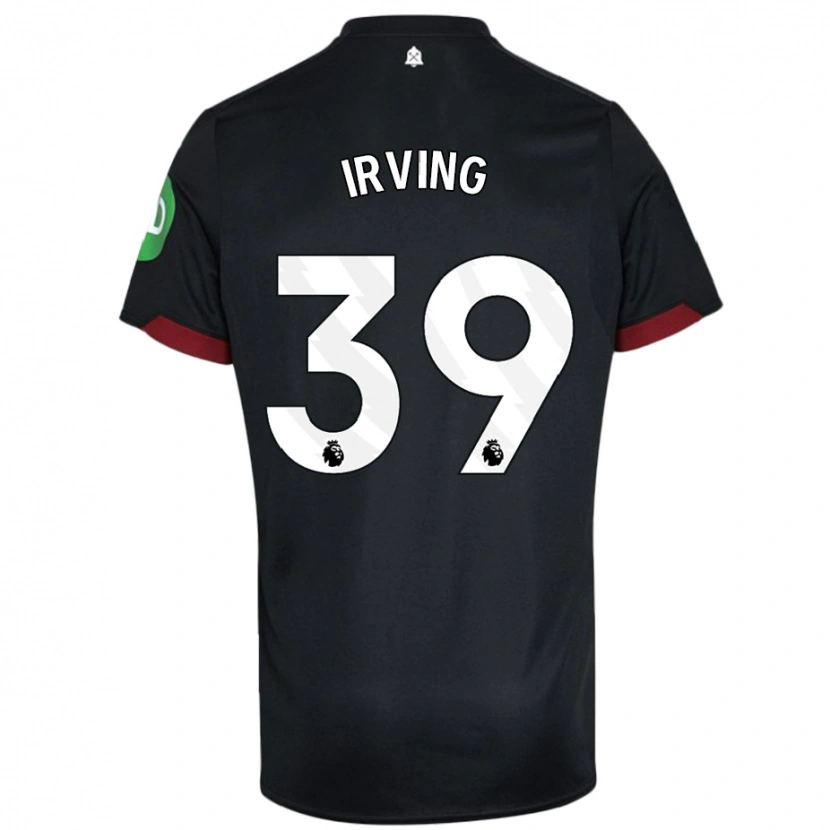 Danxen Kinderen Andy Irving #39 Zwart Wit Uitshirt Uittenue 2024/25 T-Shirt