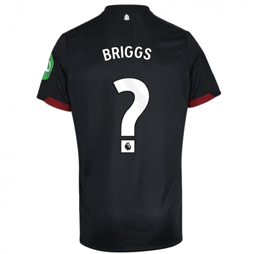 Danxen Kinderen Josh Briggs #0 Zwart Wit Uitshirt Uittenue 2024/25 T-Shirt