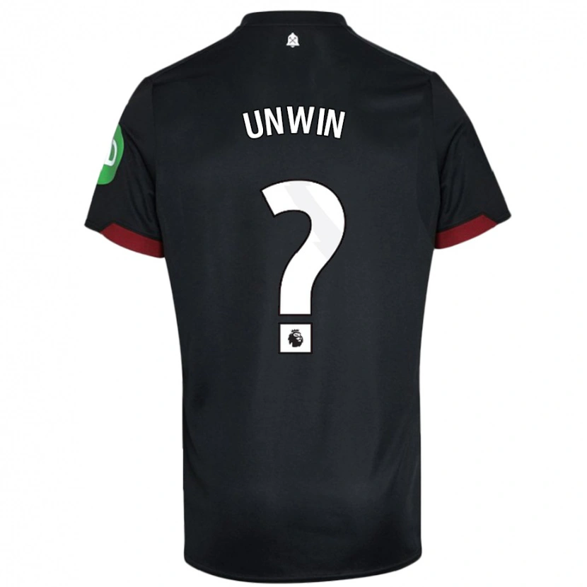 Danxen Kinderen Jonathan Unwin #0 Zwart Wit Uitshirt Uittenue 2024/25 T-Shirt