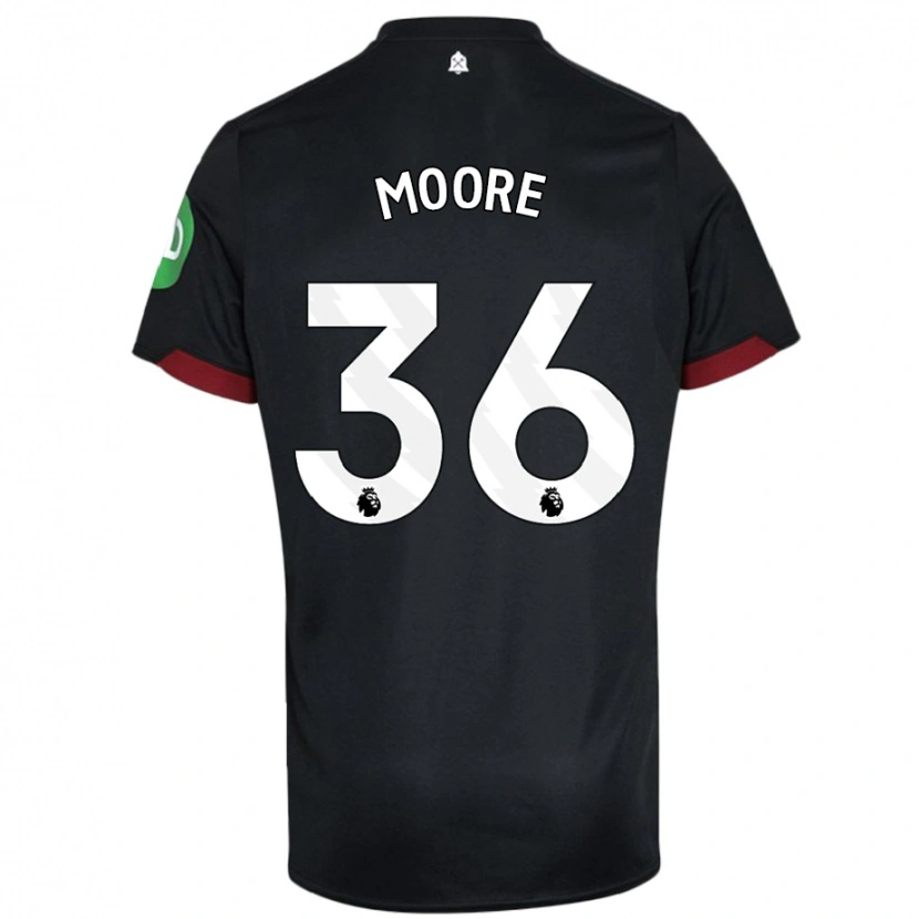 Danxen Kinderen Sean Moore #36 Zwart Wit Uitshirt Uittenue 2024/25 T-Shirt