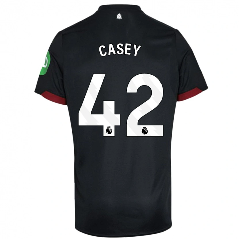 Danxen Kinderen Kaelan Casey #42 Zwart Wit Uitshirt Uittenue 2024/25 T-Shirt