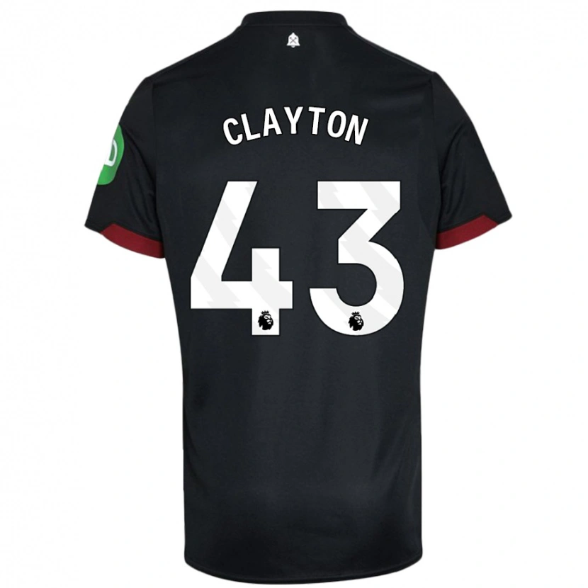 Danxen Kinderen Regan Clayton #43 Zwart Wit Uitshirt Uittenue 2024/25 T-Shirt