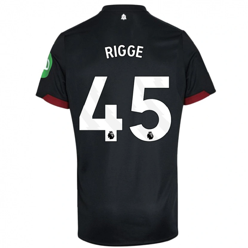 Danxen Kinderen Daniel Rigge #45 Zwart Wit Uitshirt Uittenue 2024/25 T-Shirt