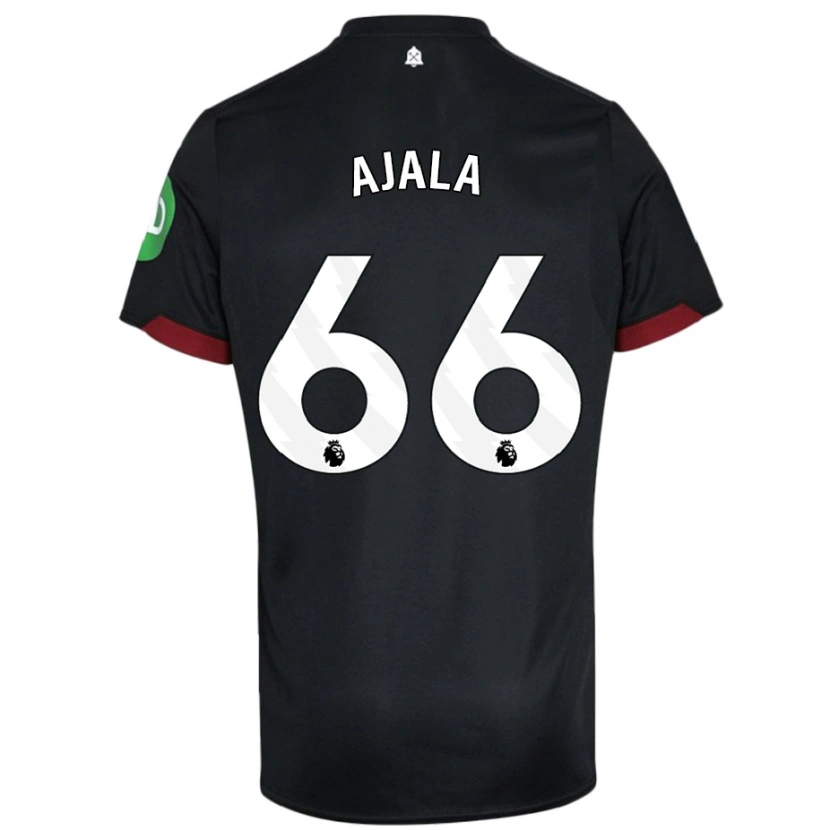 Danxen Kinderen Joshua Ajala #66 Zwart Wit Uitshirt Uittenue 2024/25 T-Shirt