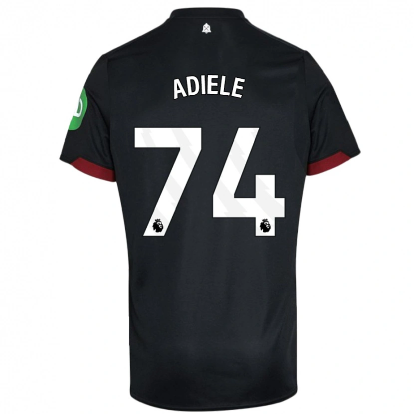 Danxen Kinderen Emeka Adiele #74 Zwart Wit Uitshirt Uittenue 2024/25 T-Shirt