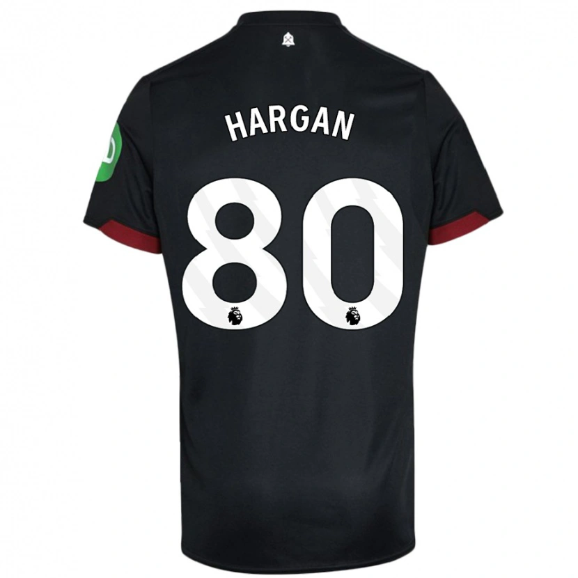 Danxen Kinderen Riley Hargan #80 Zwart Wit Uitshirt Uittenue 2024/25 T-Shirt