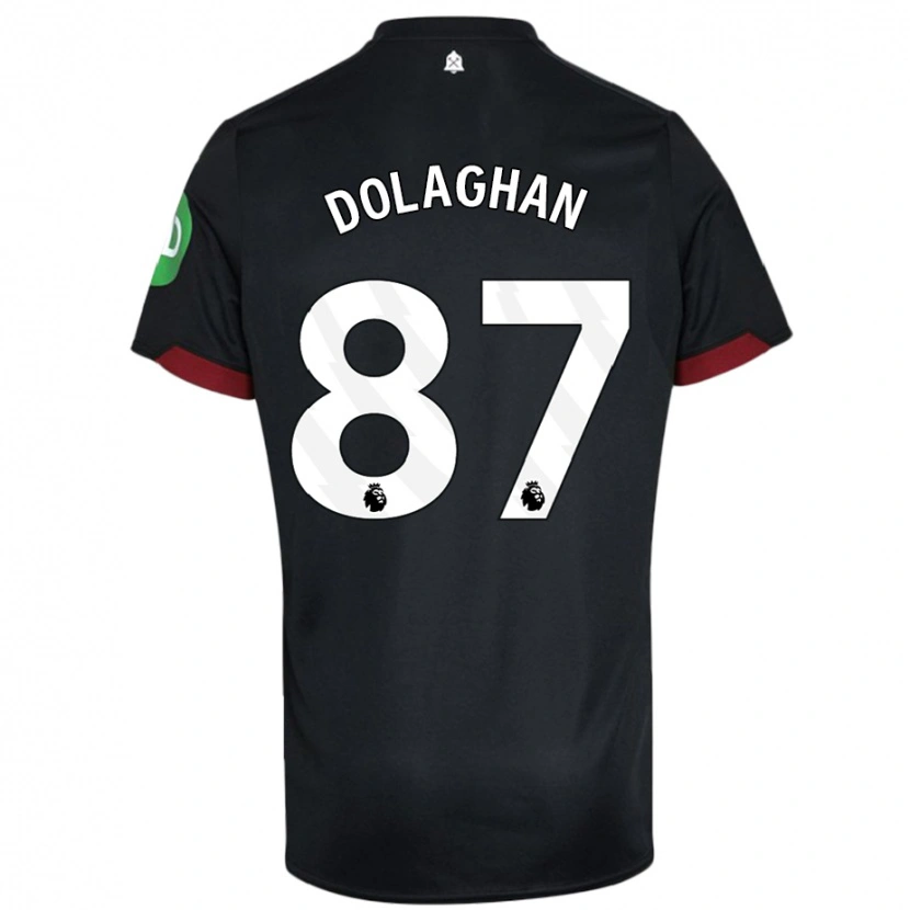 Danxen Kinderen Brad Dolaghan #87 Zwart Wit Uitshirt Uittenue 2024/25 T-Shirt