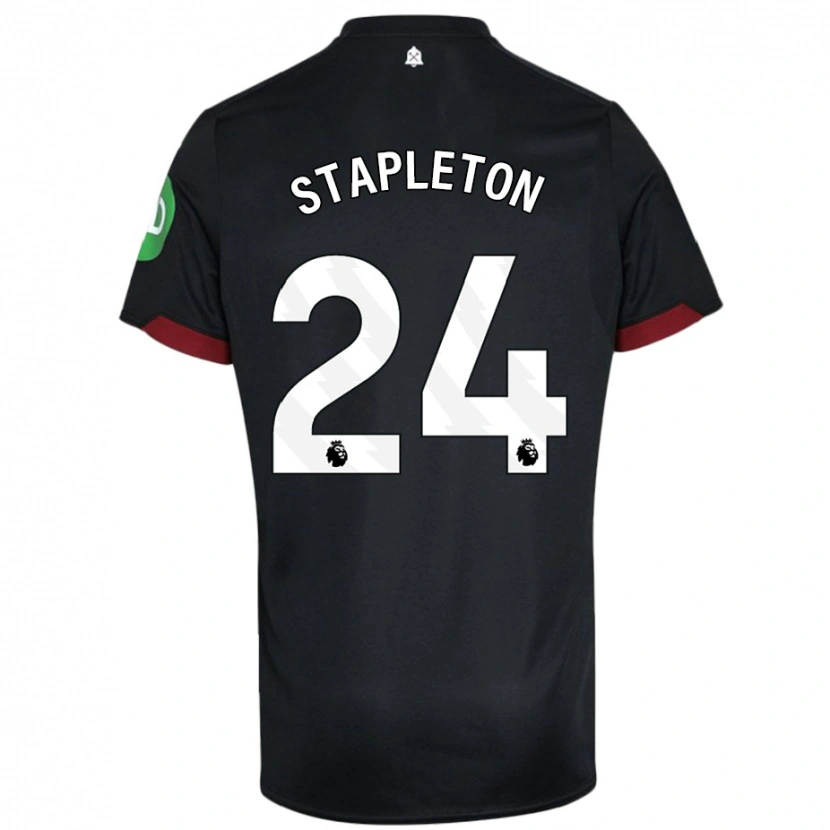 Danxen Kinderen Jessie Stapleton #24 Zwart Wit Uitshirt Uittenue 2024/25 T-Shirt