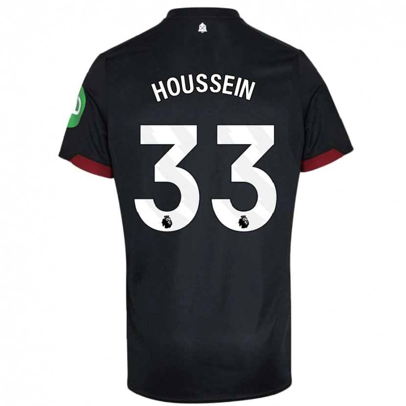 Danxen Kinderen Halle Houssein #33 Zwart Wit Uitshirt Uittenue 2024/25 T-Shirt