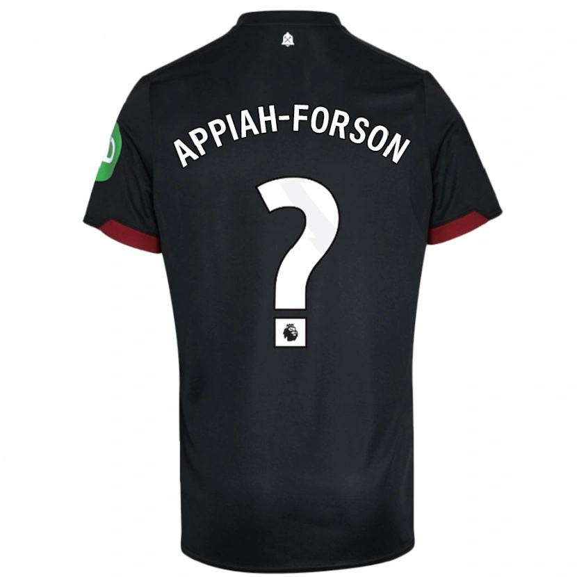 Danxen Kinderen Keenan Appiah-Forson #0 Zwart Wit Uitshirt Uittenue 2024/25 T-Shirt