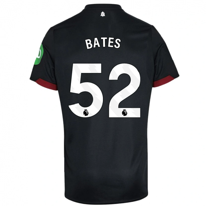 Danxen Kinderen Billy Bates #52 Zwart Wit Uitshirt Uittenue 2024/25 T-Shirt