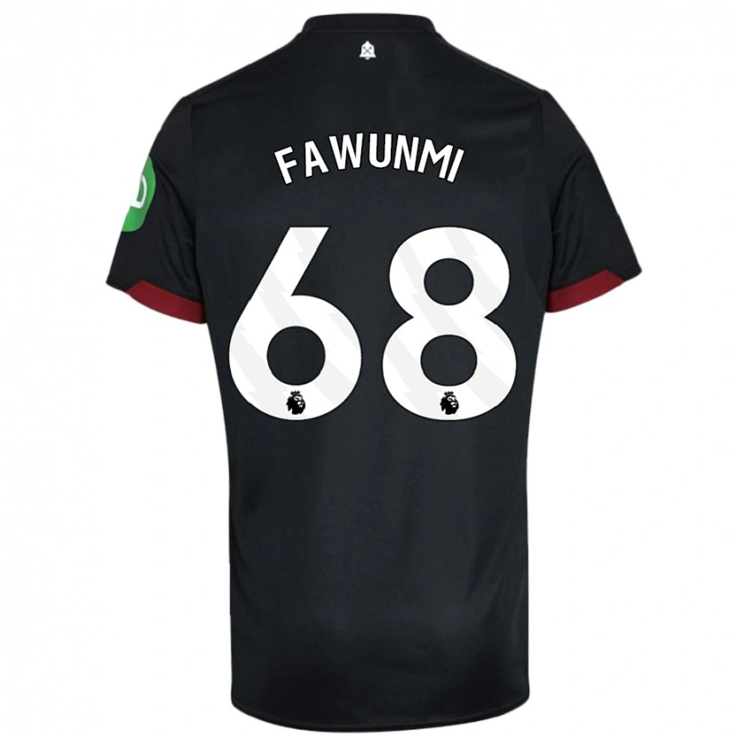 Danxen Kinderen Favour Fawunmi #68 Zwart Wit Uitshirt Uittenue 2024/25 T-Shirt