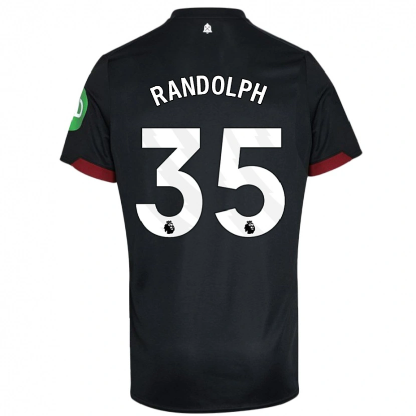 Danxen Kinderen Darren Randolph #35 Zwart Wit Uitshirt Uittenue 2024/25 T-Shirt