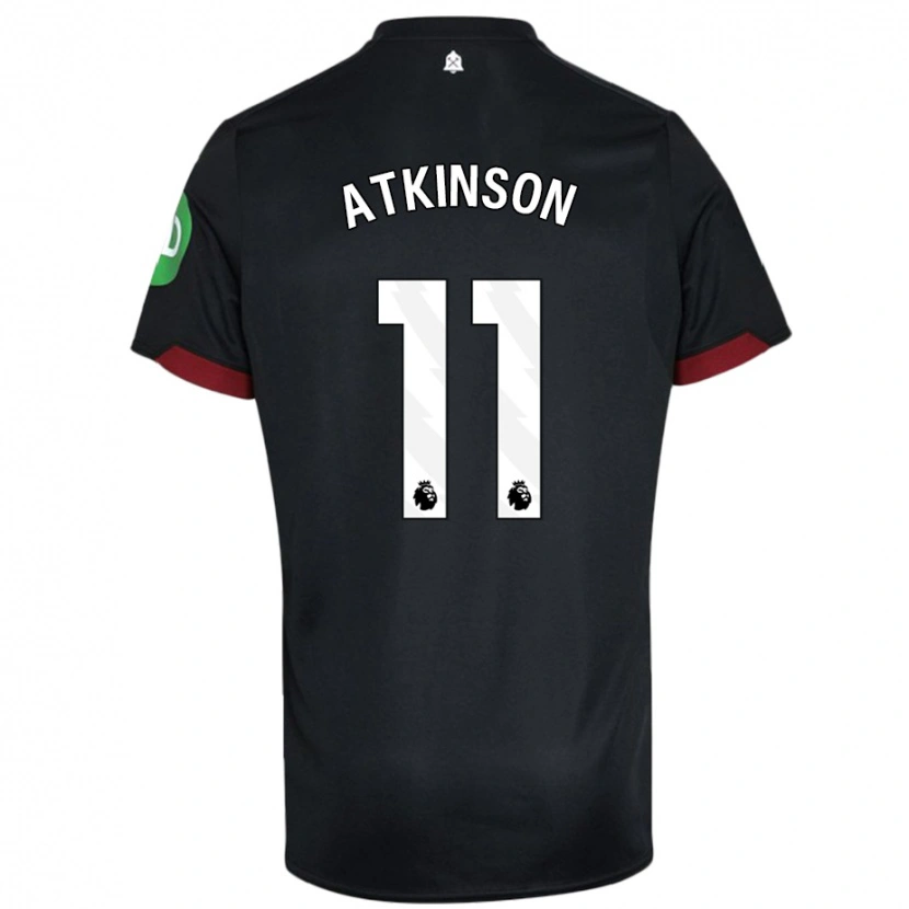 Danxen Kinderen Izzy Atkinson #11 Zwart Wit Uitshirt Uittenue 2024/25 T-Shirt