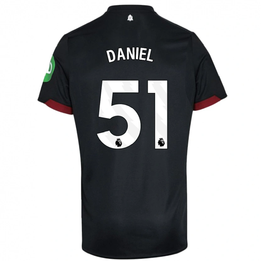 Danxen Kinderen Daniel Chesters #51 Zwart Wit Uitshirt Uittenue 2024/25 T-Shirt