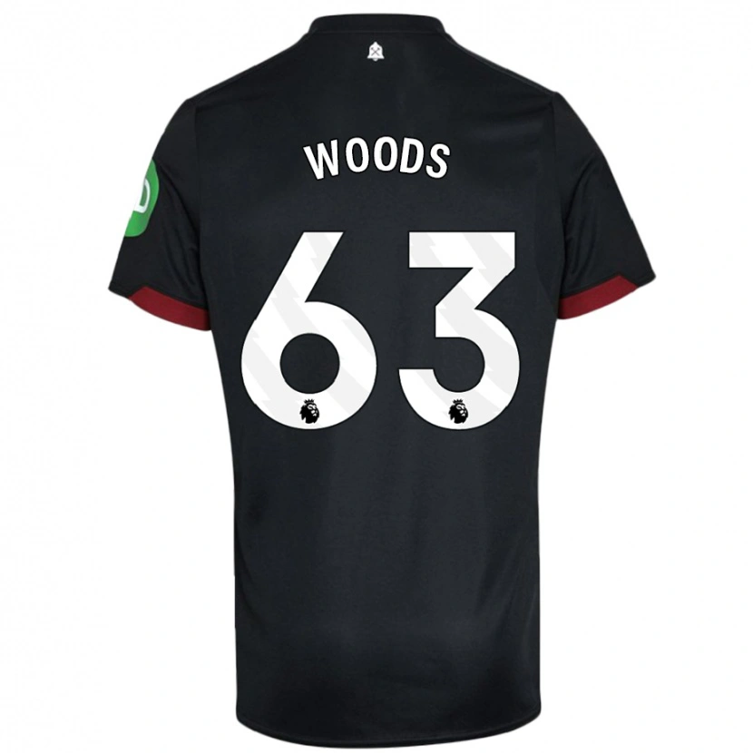 Danxen Kinderen Archie Woods #63 Zwart Wit Uitshirt Uittenue 2024/25 T-Shirt