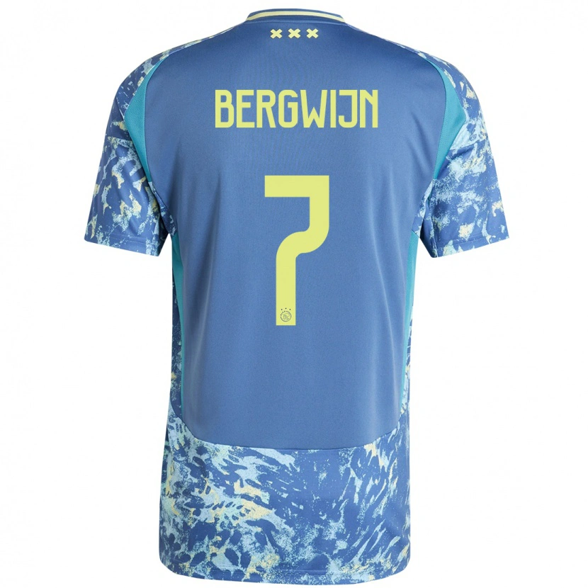 Danxen Kinderen Steven Bergwijn #7 Grijs Blauw Geel Uitshirt Uittenue 2024/25 T-Shirt