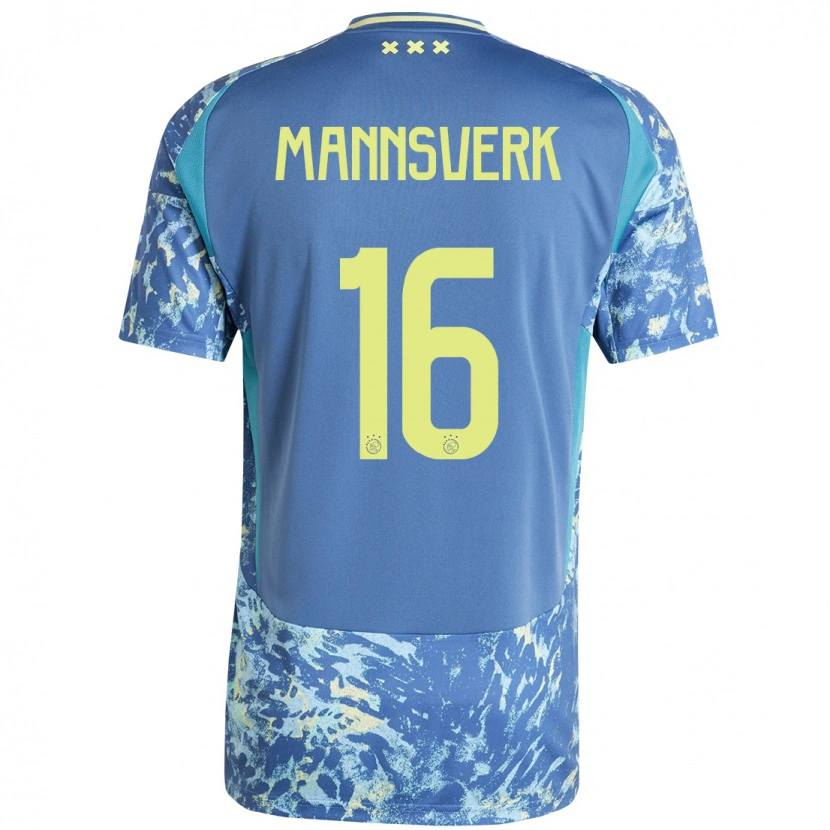 Danxen Kinderen Sivert Mannsverk #16 Grijs Blauw Geel Uitshirt Uittenue 2024/25 T-Shirt