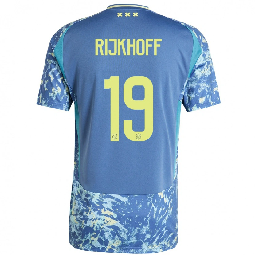 Danxen Kinderen Julian Rijkhoff #19 Grijs Blauw Geel Uitshirt Uittenue 2024/25 T-Shirt