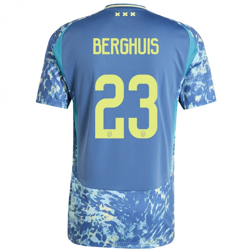 Danxen Kinderen Steven Berghuis #23 Grijs Blauw Geel Uitshirt Uittenue 2024/25 T-Shirt