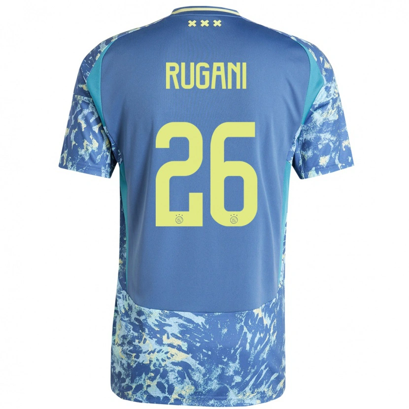 Danxen Kinderen Daniele Rugani #26 Grijs Blauw Geel Uitshirt Uittenue 2024/25 T-Shirt