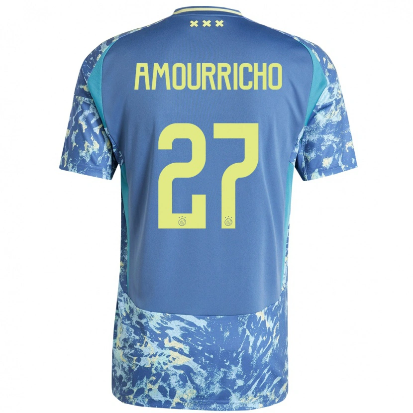 Danxen Kinderen Amourricho Van Axel-Dongen #27 Grijs Blauw Geel Uitshirt Uittenue 2024/25 T-Shirt