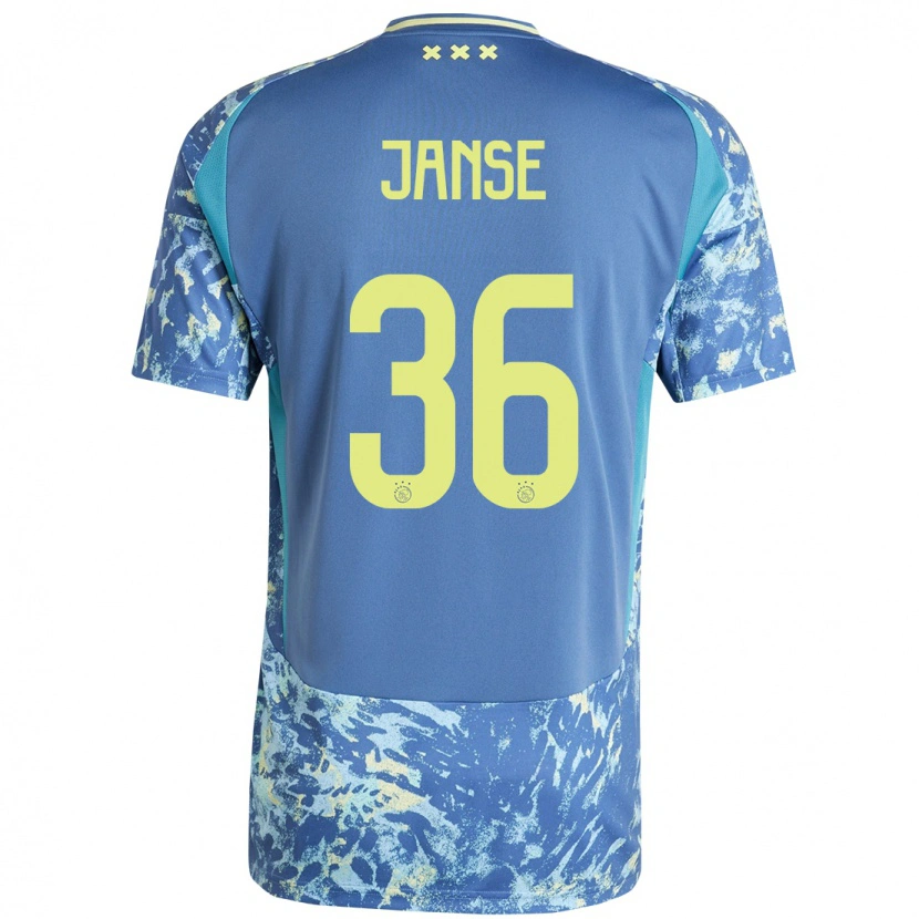 Danxen Kinderen Dies Janse #36 Grijs Blauw Geel Uitshirt Uittenue 2024/25 T-Shirt