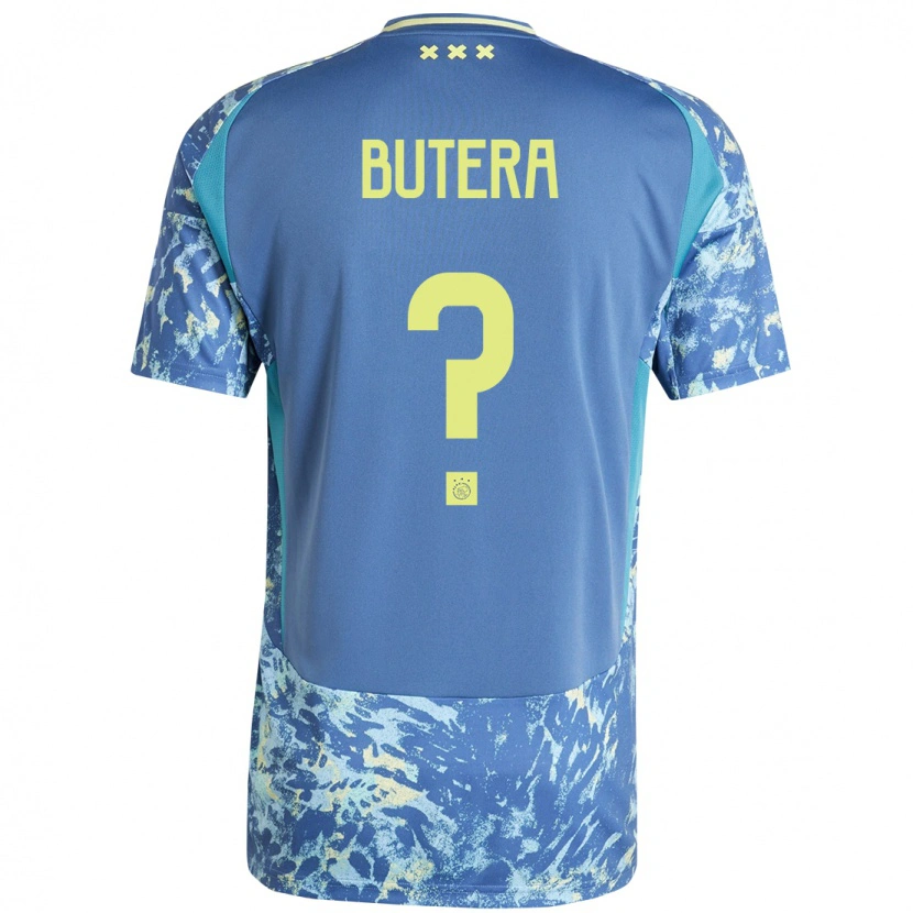 Danxen Kinderen Ethan Butera #0 Grijs Blauw Geel Uitshirt Uittenue 2024/25 T-Shirt