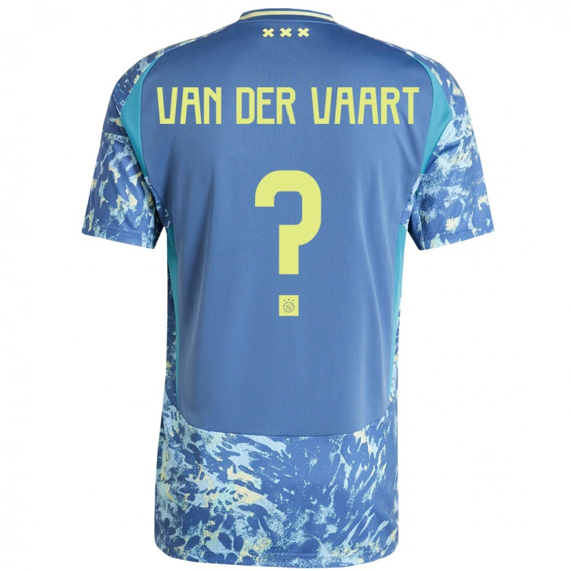 Danxen Kinderen Damian Van Der Vaart #0 Grijs Blauw Geel Uitshirt Uittenue 2024/25 T-Shirt