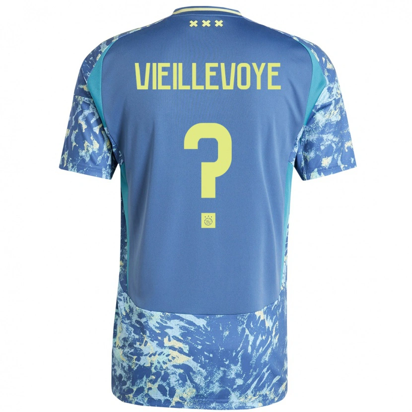 Danxen Kinderen Luka Vieillevoye #0 Grijs Blauw Geel Uitshirt Uittenue 2024/25 T-Shirt