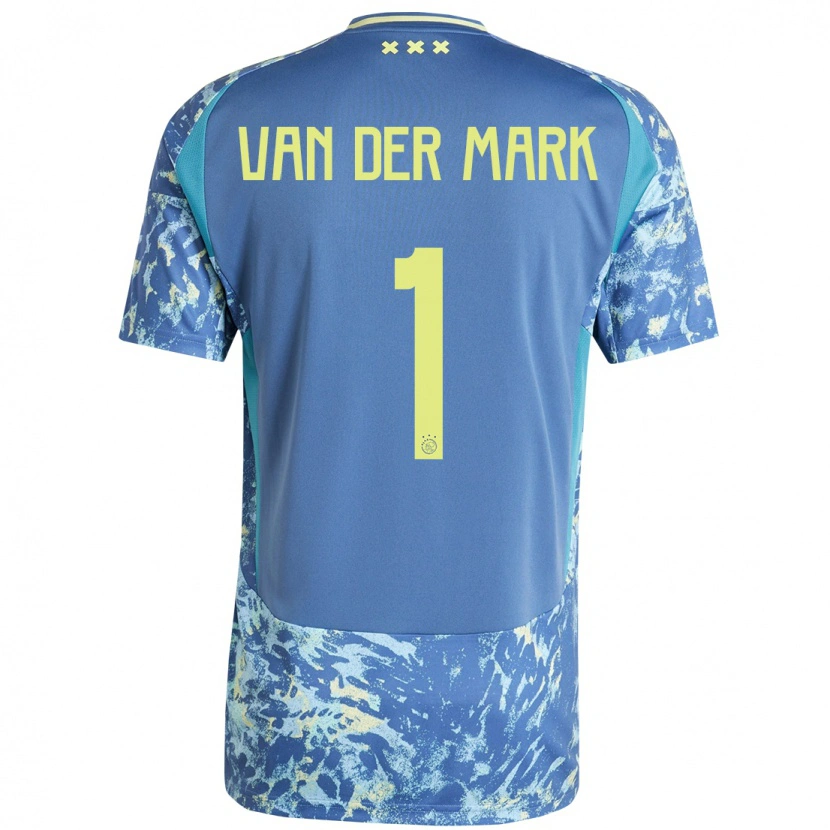 Danxen Kinderen Jesper Van Der Mark #1 Grijs Blauw Geel Uitshirt Uittenue 2024/25 T-Shirt