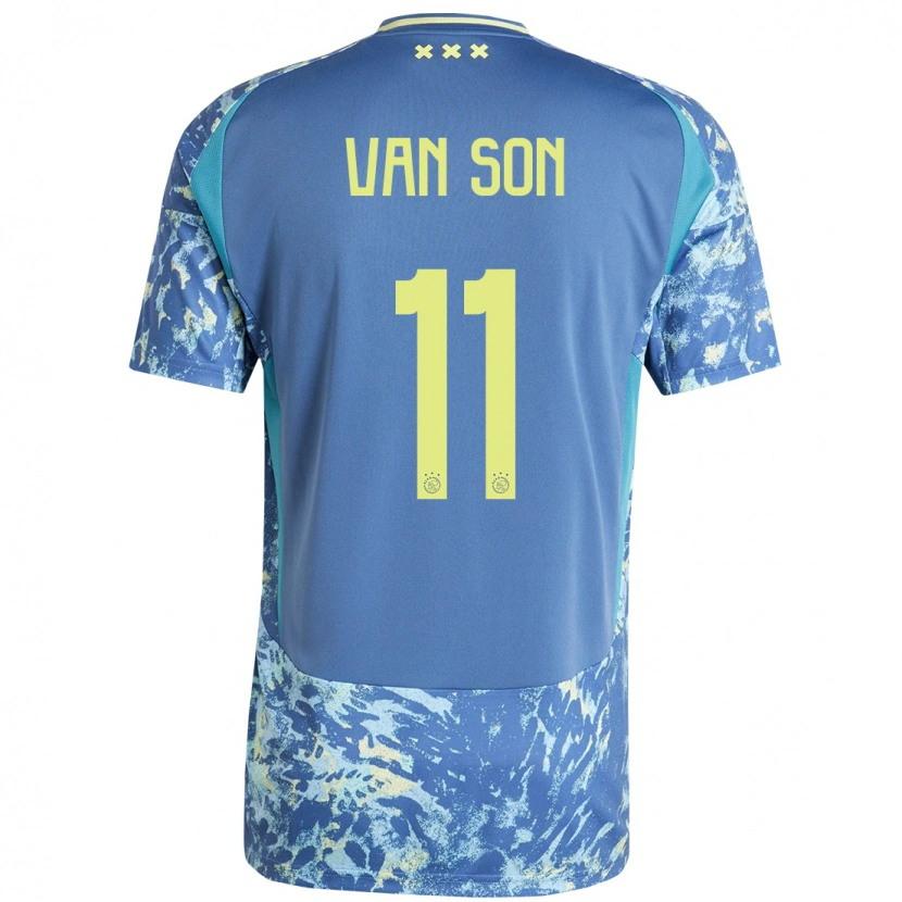 Danxen Kinderen Daniël Van Son #11 Grijs Blauw Geel Uitshirt Uittenue 2024/25 T-Shirt