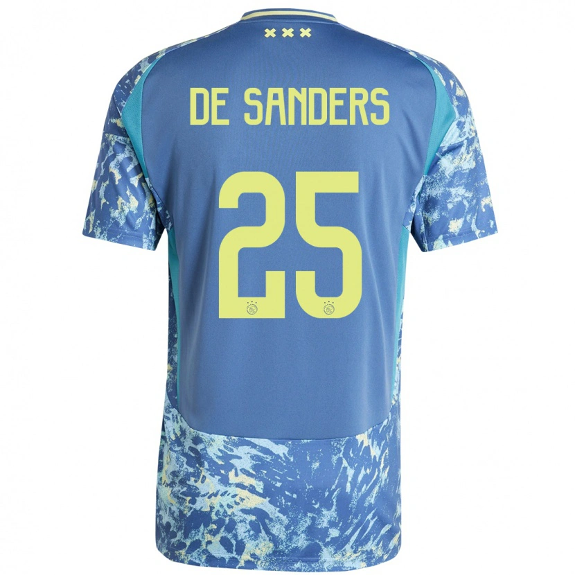 Danxen Kinderen Kay-Lee De Sanders #25 Grijs Blauw Geel Uitshirt Uittenue 2024/25 T-Shirt