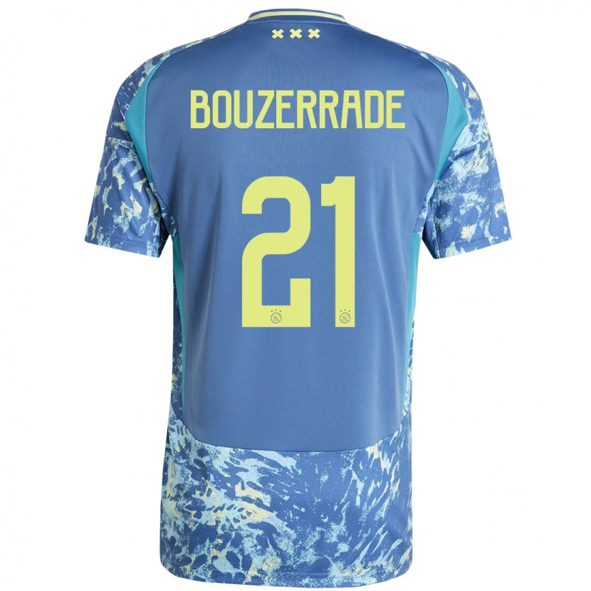 Danxen Kinderen Zaina Bouzerrade #21 Grijs Blauw Geel Uitshirt Uittenue 2024/25 T-Shirt