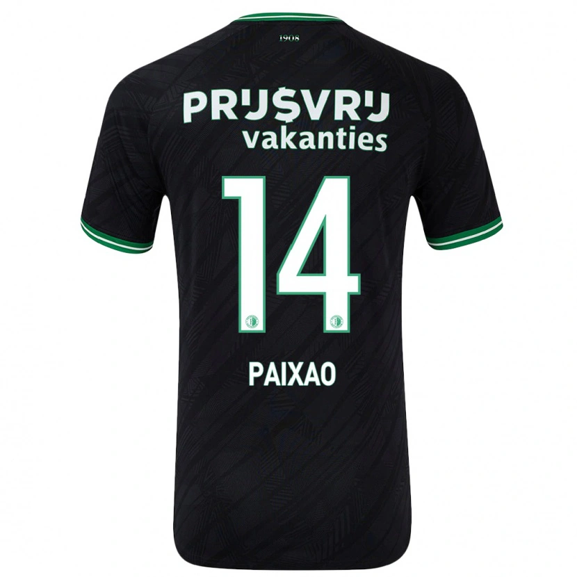 Danxen Kinderen Igor Paixão #14 Zwart Groen Uitshirt Uittenue 2024/25 T-Shirt