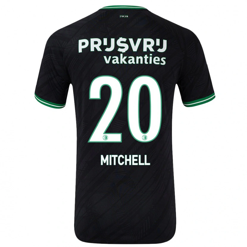 Danxen Kinderen Jeyland Mitchell #20 Zwart Groen Uitshirt Uittenue 2024/25 T-Shirt