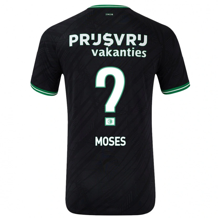 Danxen Kinderen Troy Moses #0 Zwart Groen Uitshirt Uittenue 2024/25 T-Shirt