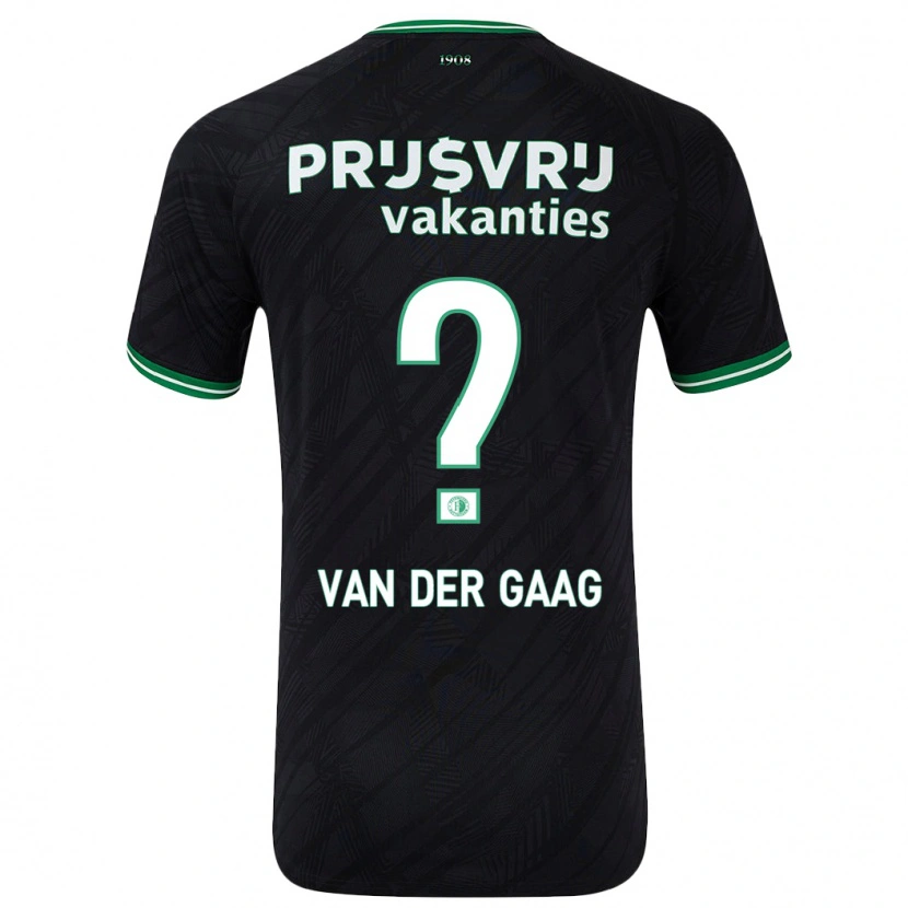 Danxen Kinderen Bo Van Der Gaag #0 Zwart Groen Uitshirt Uittenue 2024/25 T-Shirt