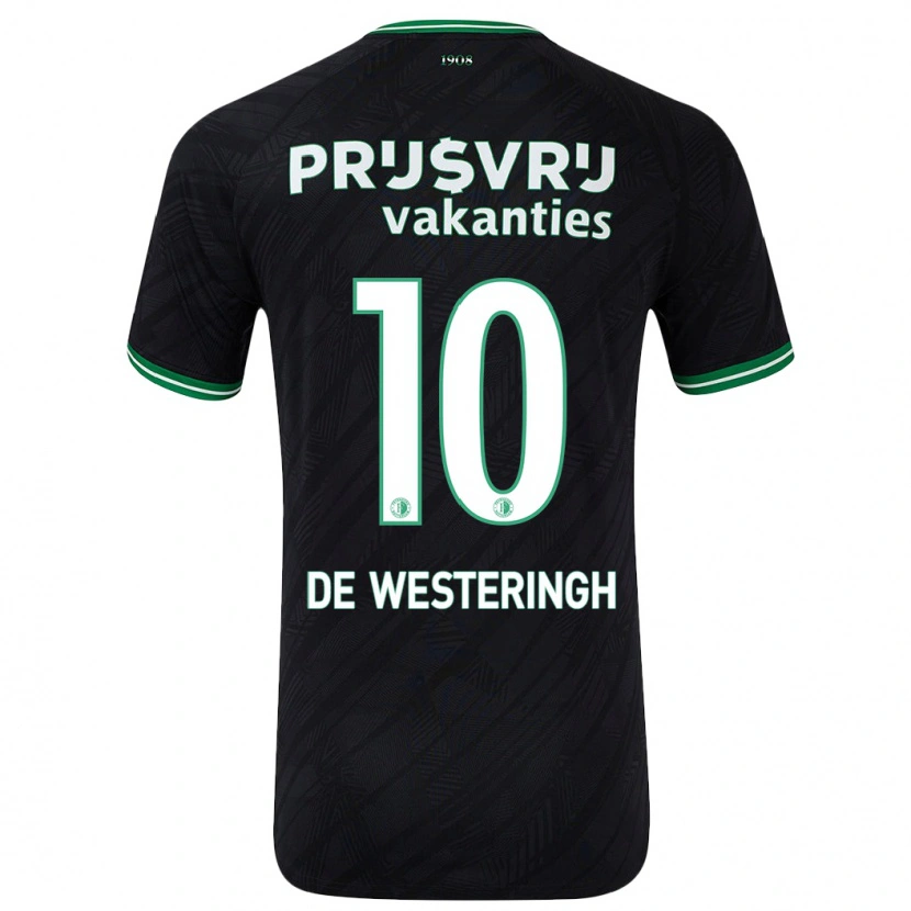 Danxen Kinderen Kirsten Van De Westeringh #10 Zwart Groen Uitshirt Uittenue 2024/25 T-Shirt