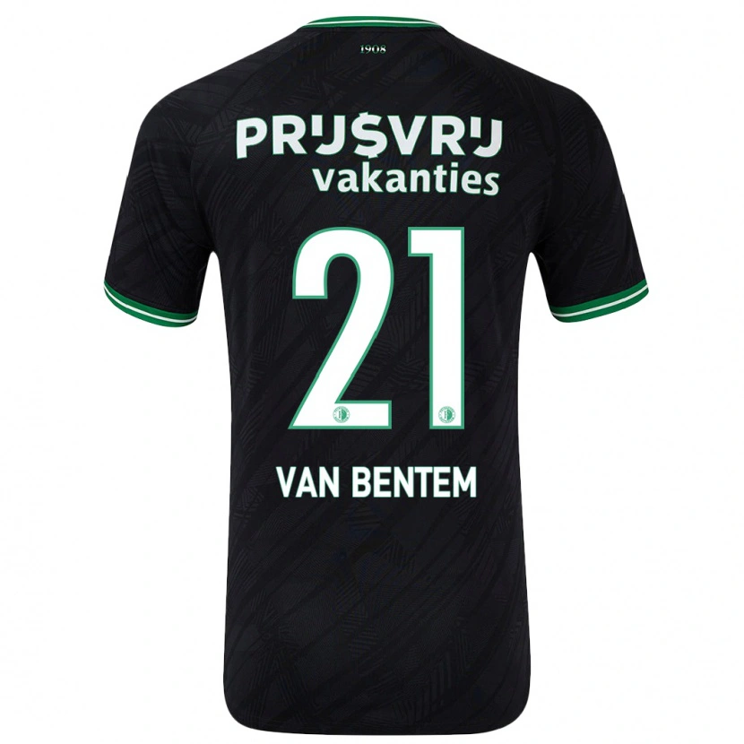 Danxen Kinderen Tess Van Bentem #21 Zwart Groen Uitshirt Uittenue 2024/25 T-Shirt