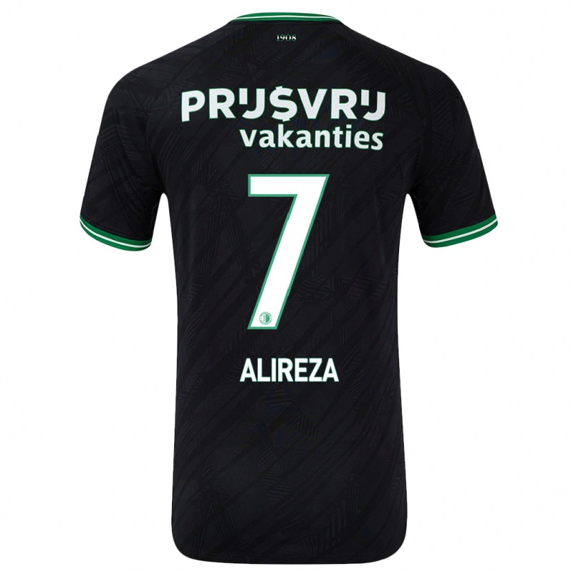 Danxen Kinderen Alireza Jahanbakhsh #7 Zwart Groen Uitshirt Uittenue 2024/25 T-Shirt