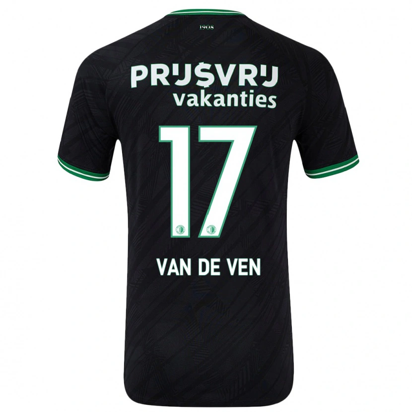 Danxen Kinderen Zoi Van De Ven #17 Zwart Groen Uitshirt Uittenue 2024/25 T-Shirt