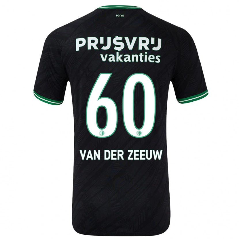 Danxen Kinderen Twan Van Der Zeeuw #60 Zwart Groen Uitshirt Uittenue 2024/25 T-Shirt