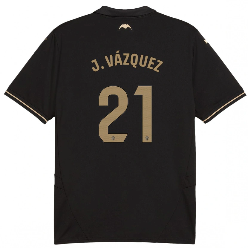 Danxen Kinderen Jesús Vázquez #21 Zwart Uitshirt Uittenue 2024/25 T-Shirt