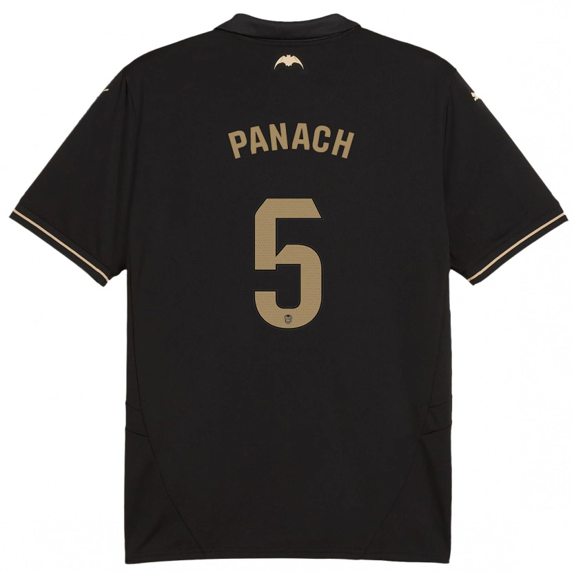 Danxen Kinderen Alejandro Panach #5 Zwart Uitshirt Uittenue 2024/25 T-Shirt