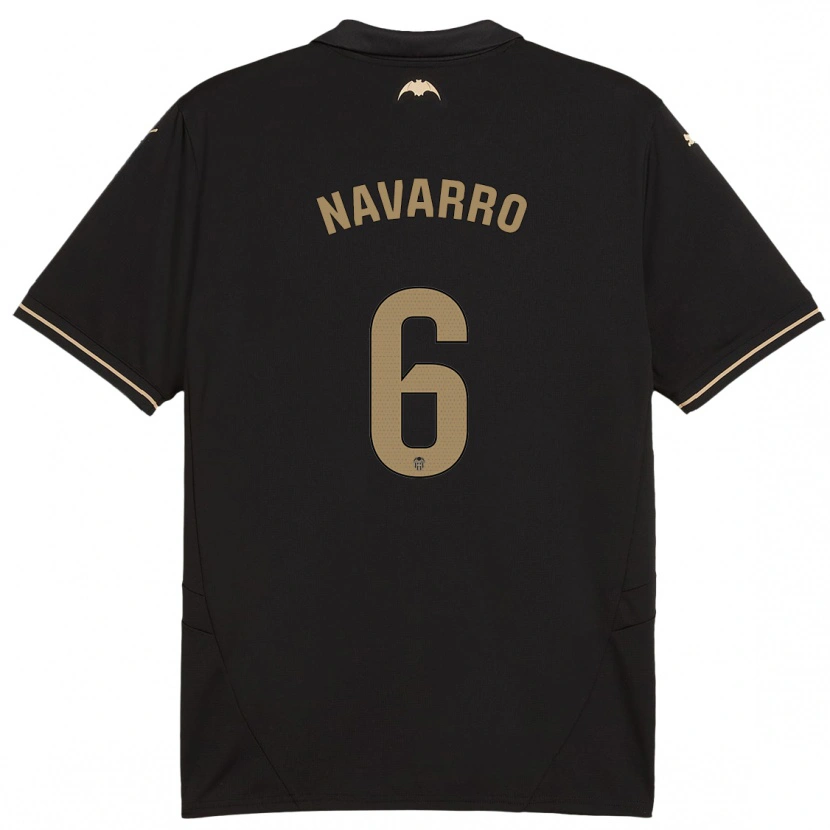 Danxen Kinderen Javi Navarro #6 Zwart Uitshirt Uittenue 2024/25 T-Shirt